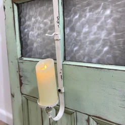 Adjustable White Wreath Hanger with Candle Holder Wreath Hangers And Stands|