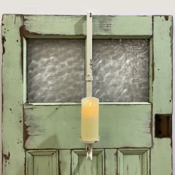 Adjustable White Wreath Hanger with Candle Holder Wreath Hangers And Stands|