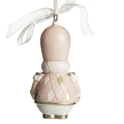 Adorable Pink Rocking Horse and Nutcracker Christmas Decoration - Set of 2 Christmas Tree Decorations|