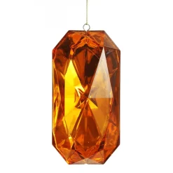Amber Emerald Cut Gem Christmas Hanging Decoration Christmas Tree Decorations|
