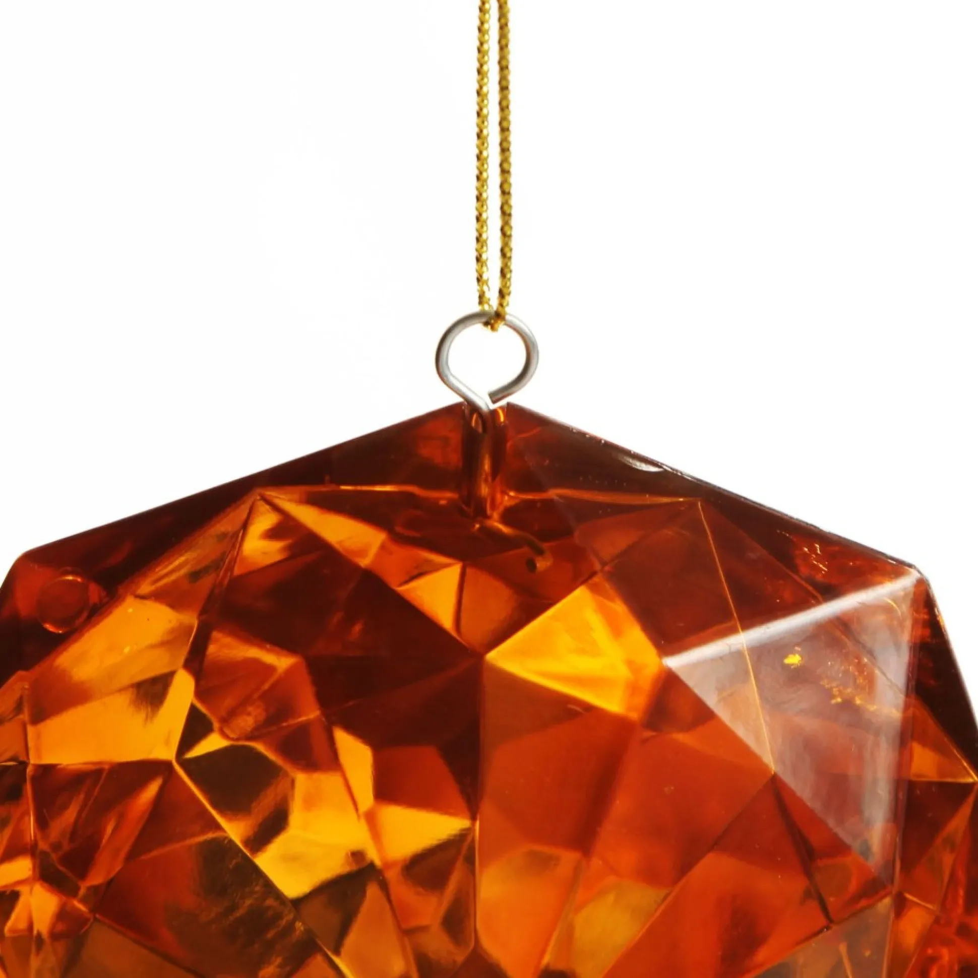 Amber Octagonal Cut Gem Christmas Hanging Decoration Christmas Tree Decorations|