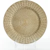 Antique Champagne Wicker Pattern Christmas Charger Plate Christmas Table Decor|