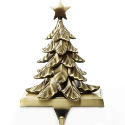 Antique Gold 3D Tree Christmas Stocking Hanger Stocking Hangers|