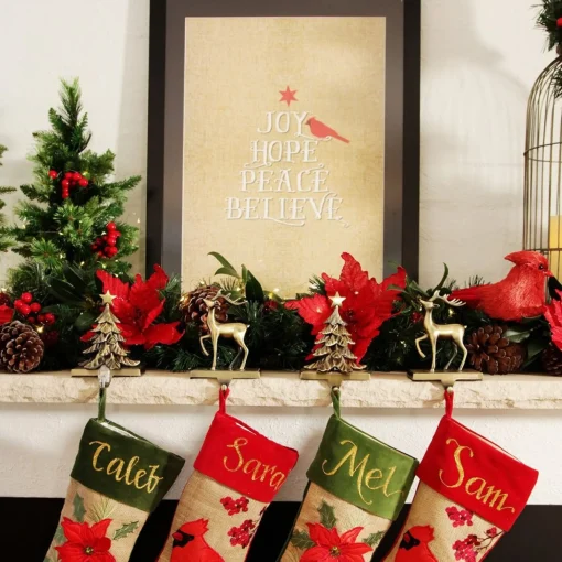 Antique Gold 3D Tree Christmas Stocking Hanger Stocking Hangers|