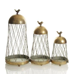 Antique Gold Metal Decorative Birdcage Christmas Ornaments|