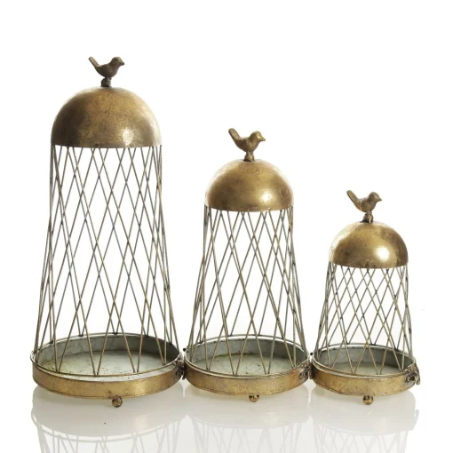 Antique Gold Metal Decorative Birdcage Christmas Ornaments|