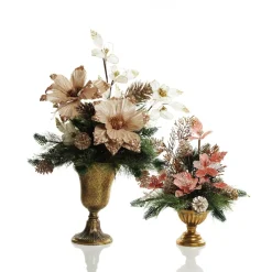 Antique Gold Metal Tall Vase Table Centrepiece Christmas Table Centrepieces|