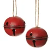 Antique Red Bell - Set of 2 Christmas Bells And Bows|