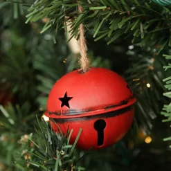 Antique Red Bell - Set of 2 Christmas Bells And Bows|