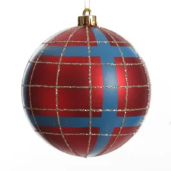 Assorted Decorative Red and Blue Shatterproof Christmas Baubles - Set of 4 Christmas Bauble Sets|