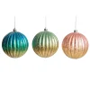 Assorted Ombre Pastel Ribbed Shatterproof Christmas Baubles - Set of 3 Christmas Bauble Sets|