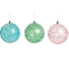 Assorted Pastel Sequin Sprinkles Shatterproof Christmas Baubles - Set of 3 Christmas Bauble Sets|