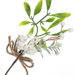 Assorted White Berry and Leaf Christmas Bouquet Pick Trio Christmas Pick|