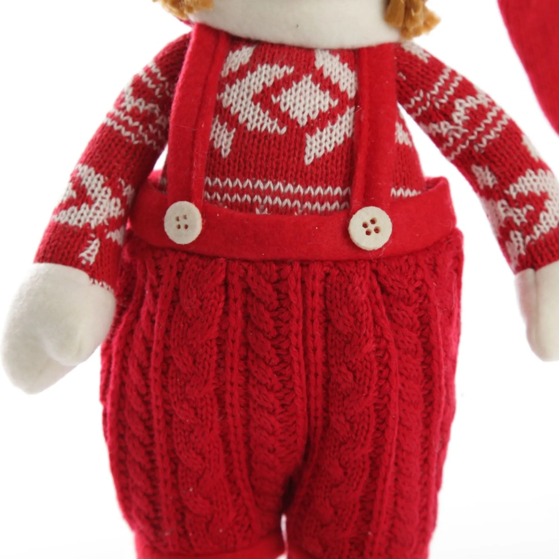 Astrid Cute Christmas Dress up Ornament in Red Overalls Christmas Figurines|