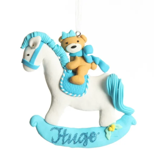 Baby Boy First Christmas Gift Pack Glass Baubles|