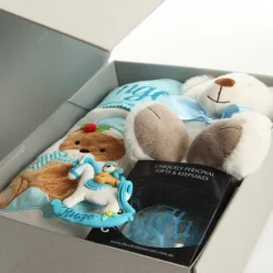 Baby Boy First Christmas Gift Pack Glass Baubles|