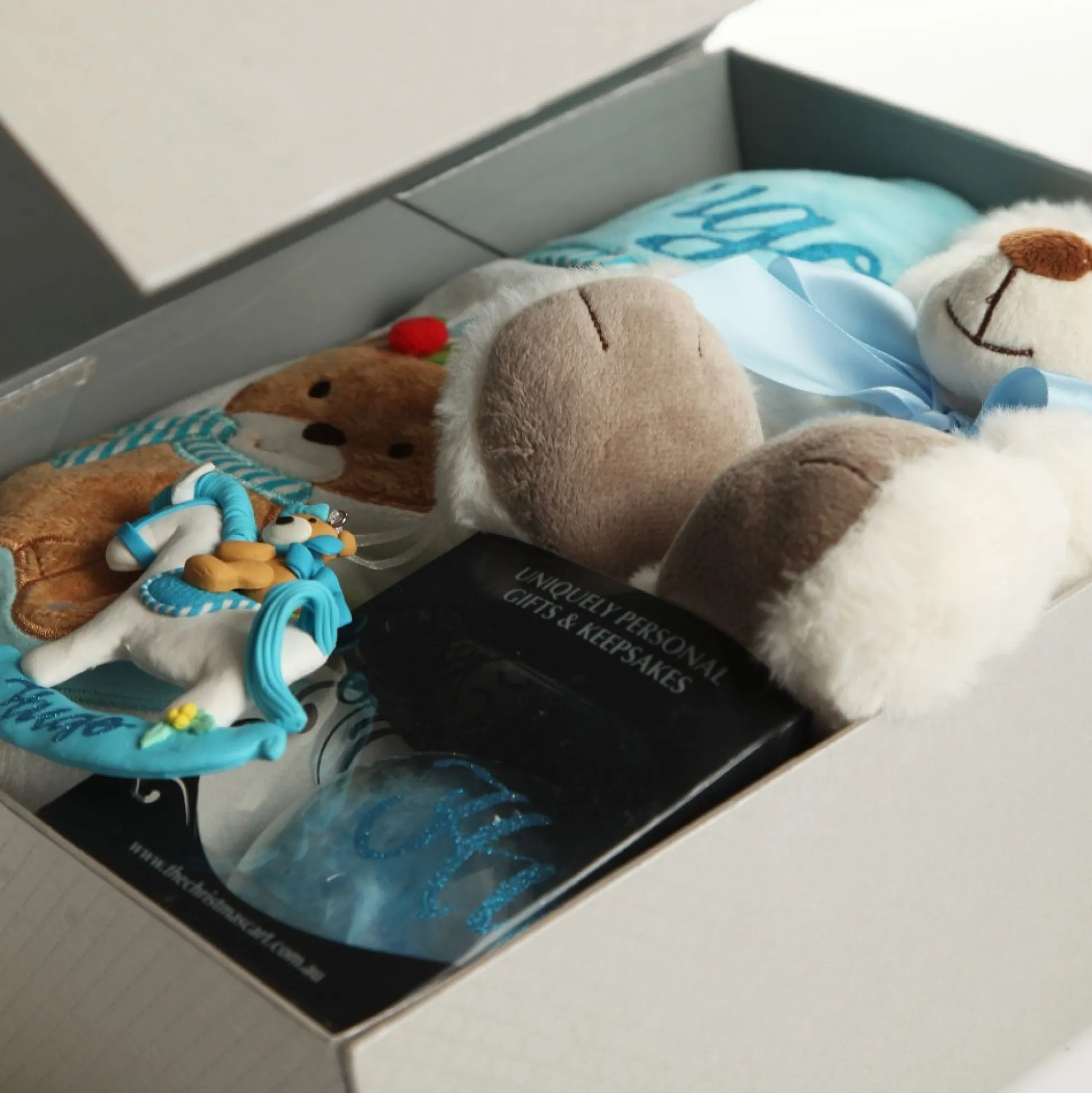 Baby Boy First Christmas Gift Pack Glass Baubles|
