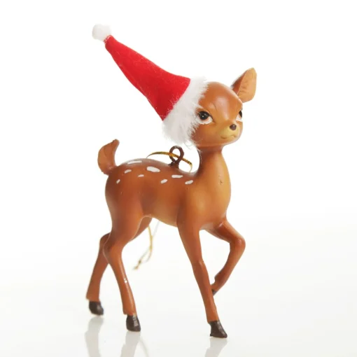 Bambi with Santa Hat Hanging Christmas Decoration Christmas Tree Decorations|