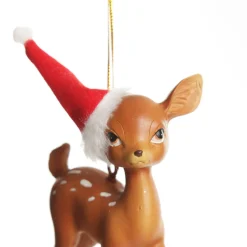 Bambi with Santa Hat Hanging Christmas Decoration Christmas Tree Decorations|