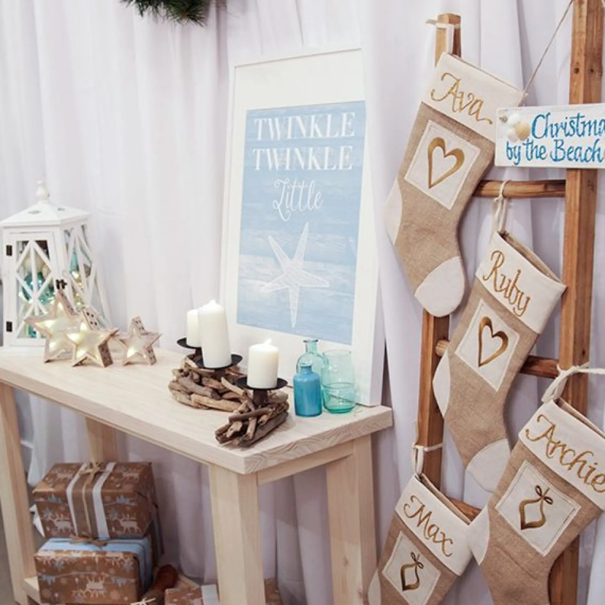 Beach Christmas Wood Plaque Christmas Plaques|