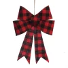 Black and Red Gingham Check Bow Christmas Bells And Bows|