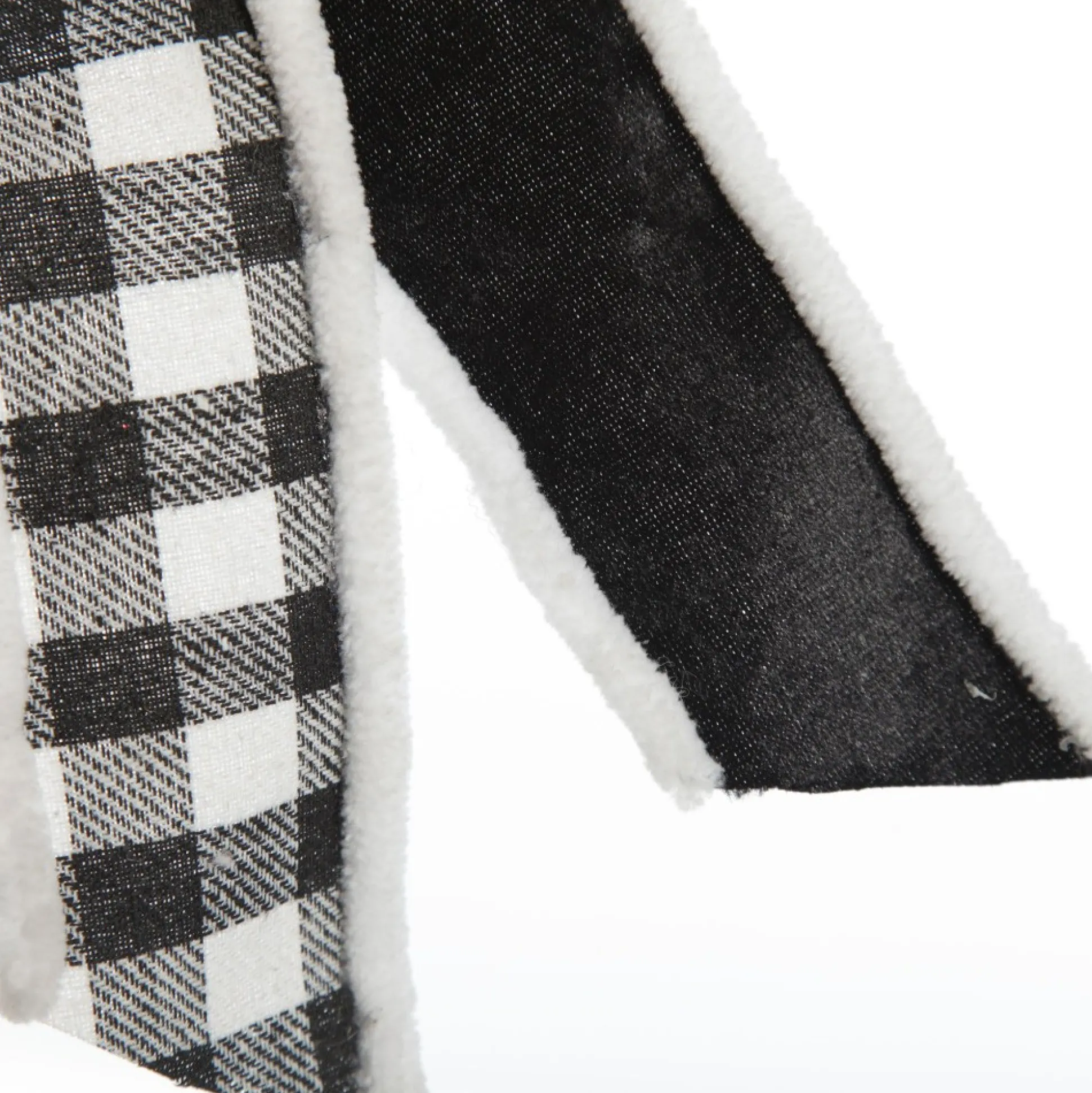 Black and White Check Christmas Bow with Fur Trim Christmas Bells And Bows|