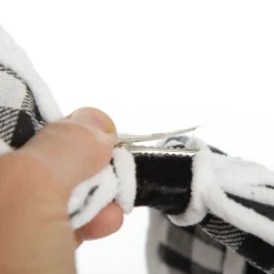 Black and White Check Christmas Bow with Fur Trim Christmas Bells And Bows|