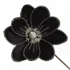 Black Magnolia Flower Stem with Twine Trim Christmas Flowers|