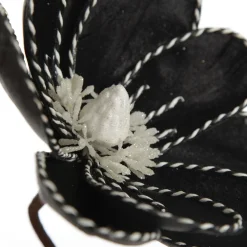 Black Magnolia Flower Stem with Twine Trim Christmas Flowers|