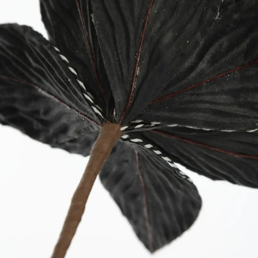 Black Poinsettia Flower Stem with Twine Trim Christmas Flowers|