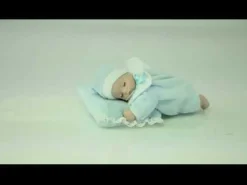 Blue Baby's 1st Christmas Musical Wind-Up Baby Sleeping on Pillow Babys First Christmas|