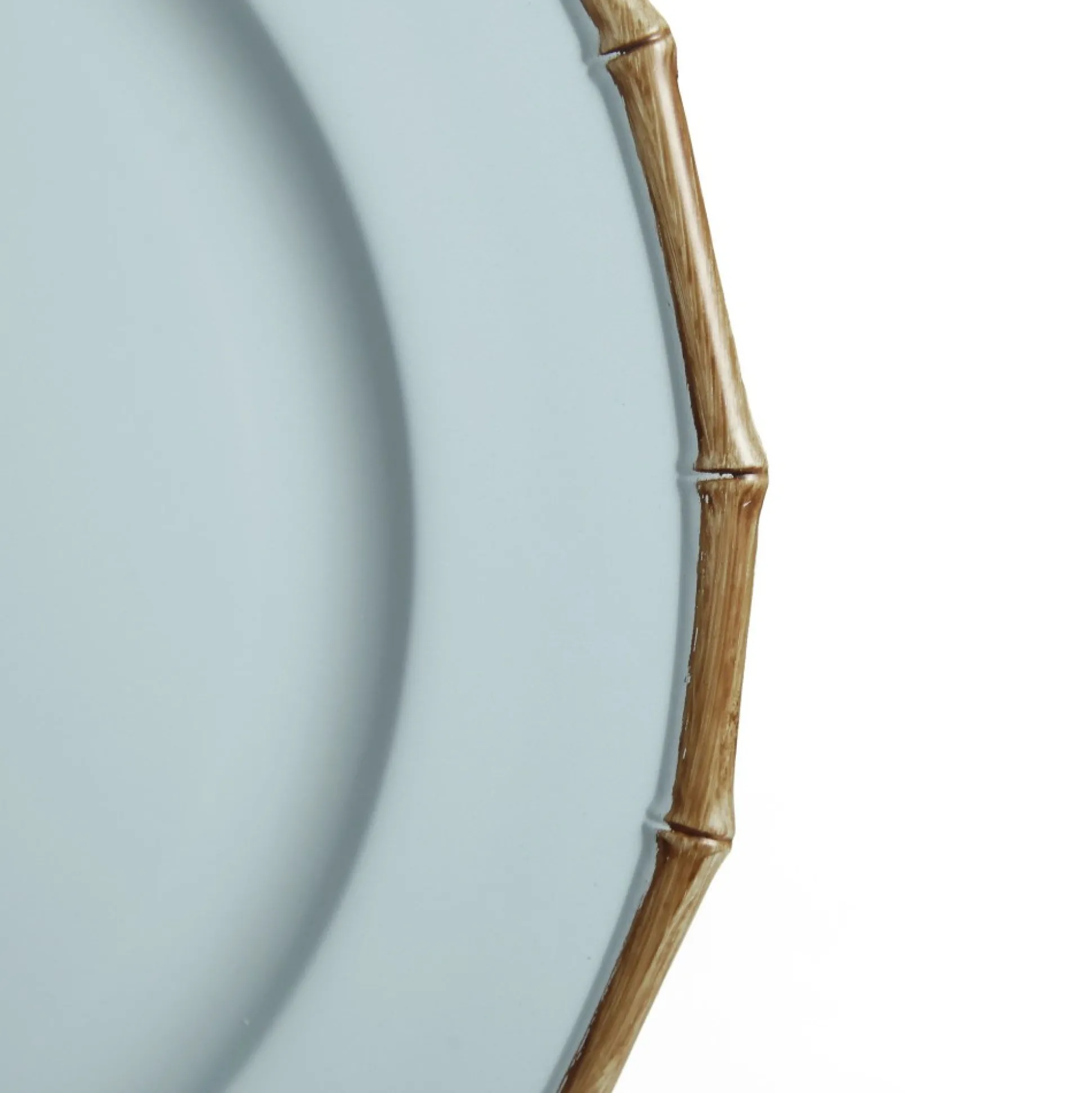 Blue Bamboo Look Charger Plate Christmas Table Decor|