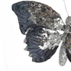 Blue Butterfly Clip with Silver Sequins Butterflies And Birds|