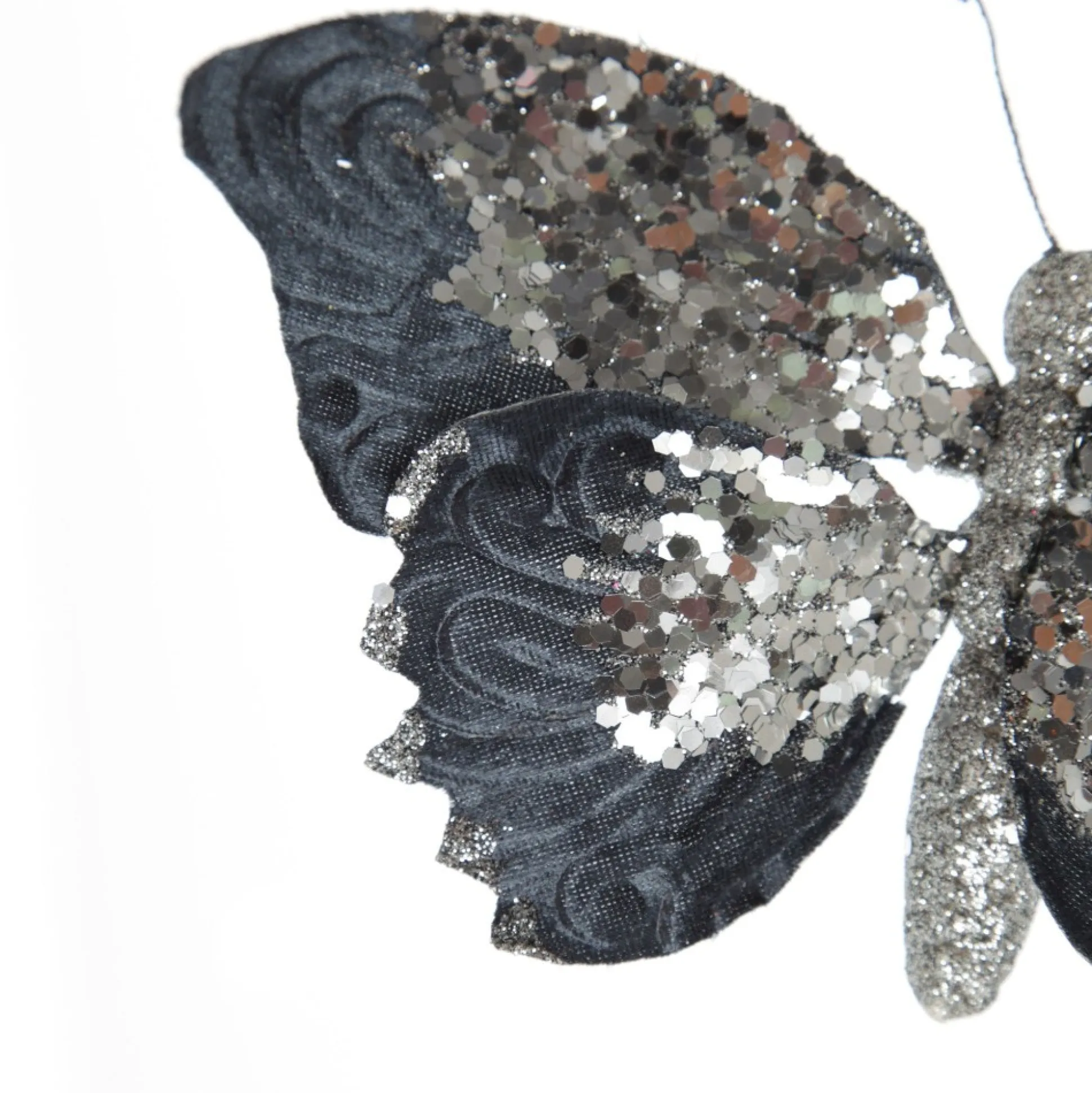 Blue Butterfly Clip with Silver Sequins Butterflies And Birds|