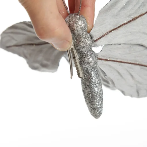 Blue Butterfly Clip with Silver Sequins Butterflies And Birds|