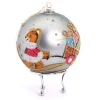 Blue Christmas Bear with Cart Bauble Personalised Baubles|