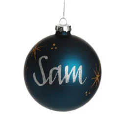 Blue Glass Personalised Christmas Bauble Personalised Baubles|