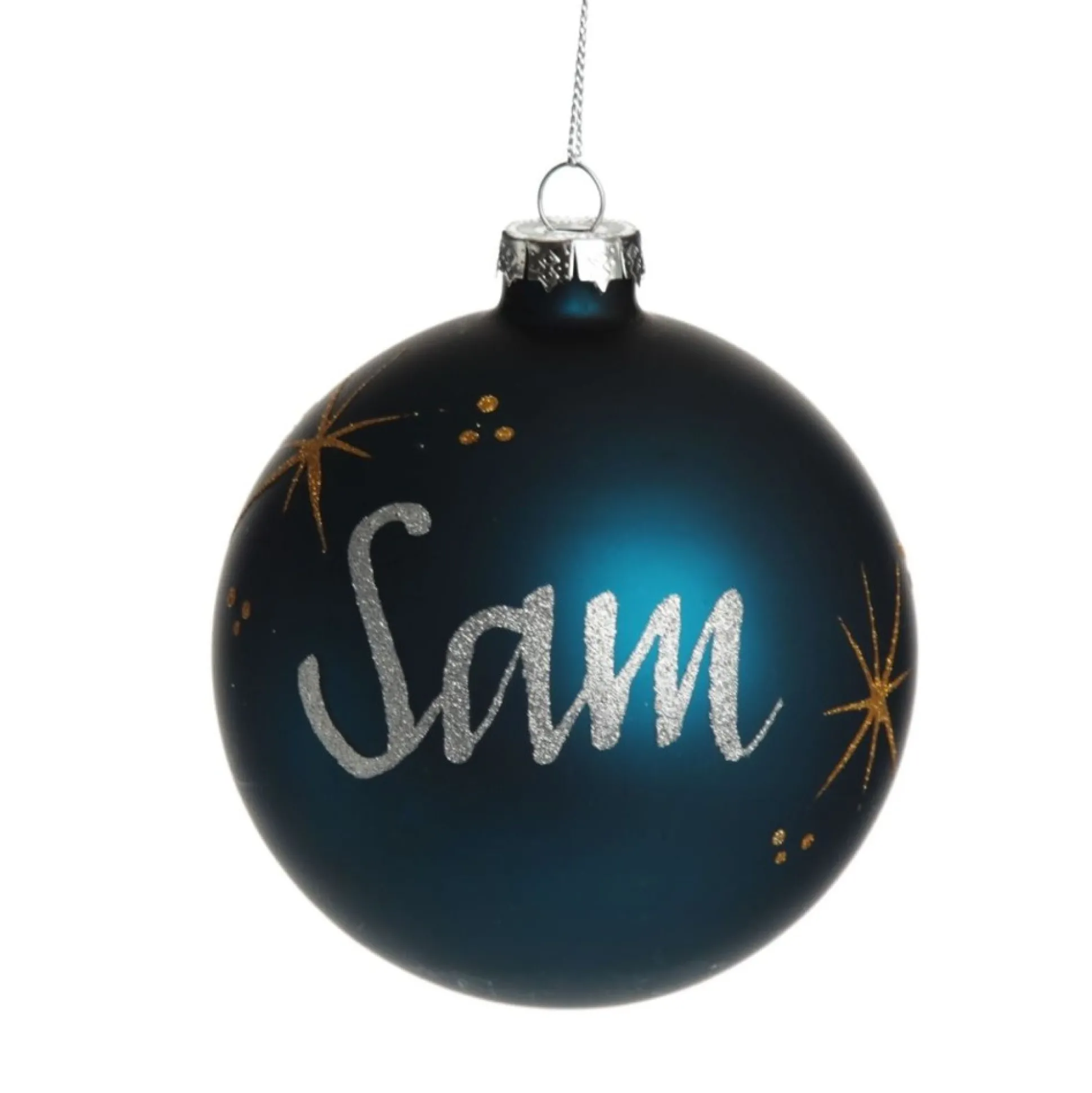 Blue Glass Personalised Christmas Bauble Personalised Baubles|