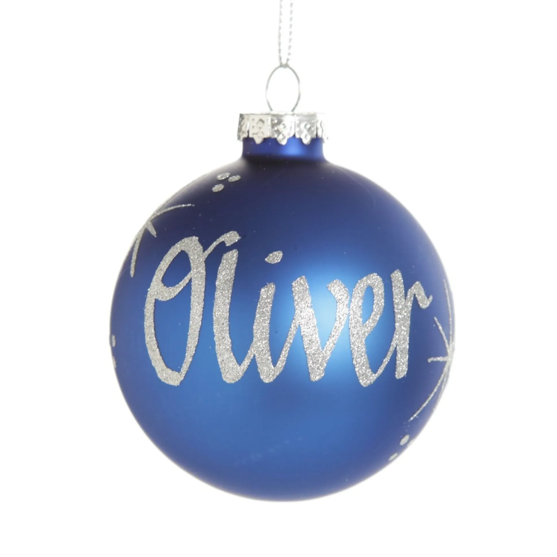 Blue Glass Personalised Christmas Bauble Personalised Baubles|