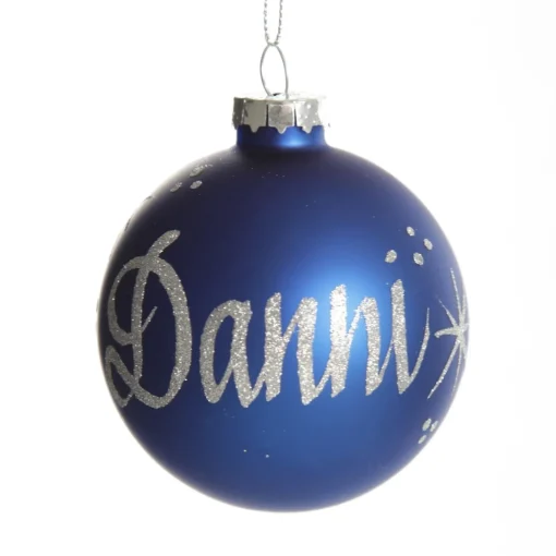 Blue Glass Personalised Christmas Bauble Personalised Baubles|