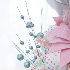 Blue Glitter Ball Spray Pick Christmas Tree Decorations|