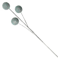 Blue Glitter Christmas Ball Trio Pick Christmas Tree Picks|