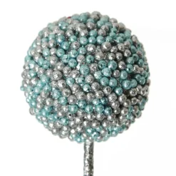 Blue Glitter Christmas Ball Trio Pick Christmas Tree Picks|