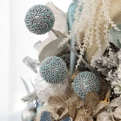 Blue Glitter Christmas Ball Trio Pick Christmas Tree Picks|