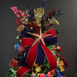 Blue Glitter Sequin Leaf Spray Christmas Sprays|