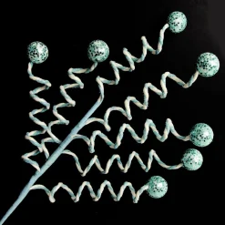 Blue Glitter Spiral Ball Pick Christmas Tree Picks|