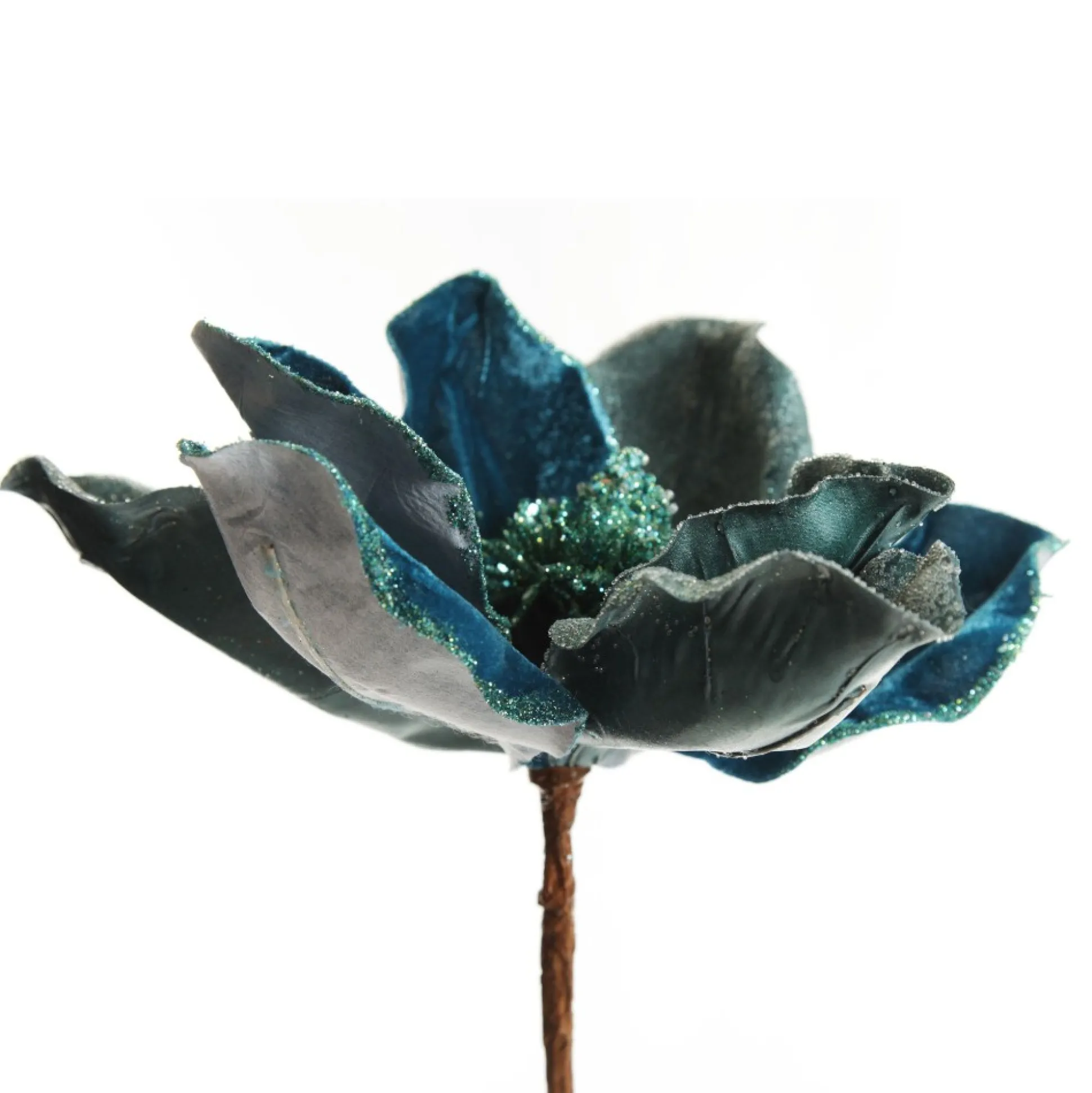 Blue Magnolia Flower on Stem Christmas Flowers|