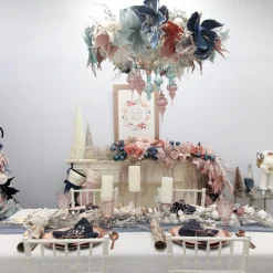 Blue Magnolia Stem with Sequin Tips Christmas Flowers|