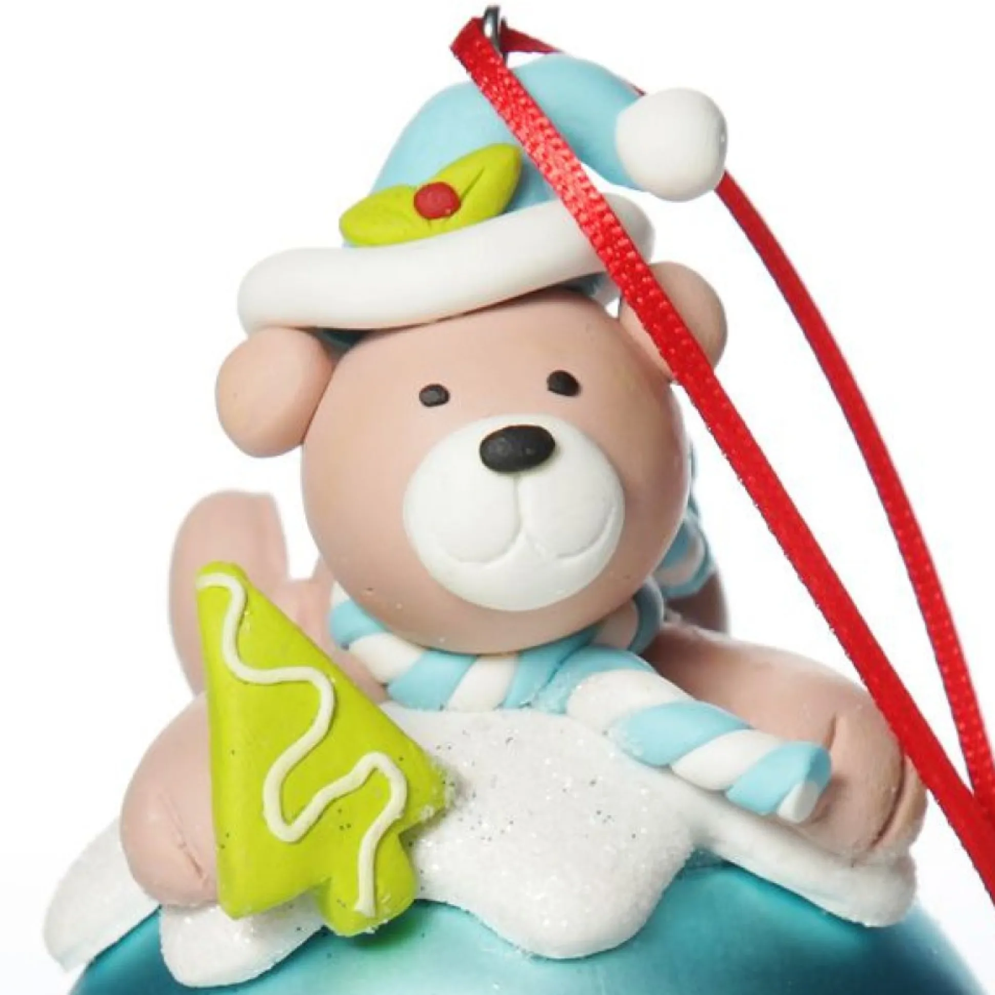 Blue Teddy Christmas Character Bauble Personalised Baubles|