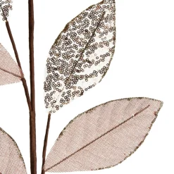 Blush Mixed Leaf Burlap Sequin Spray Christmas Sprays|